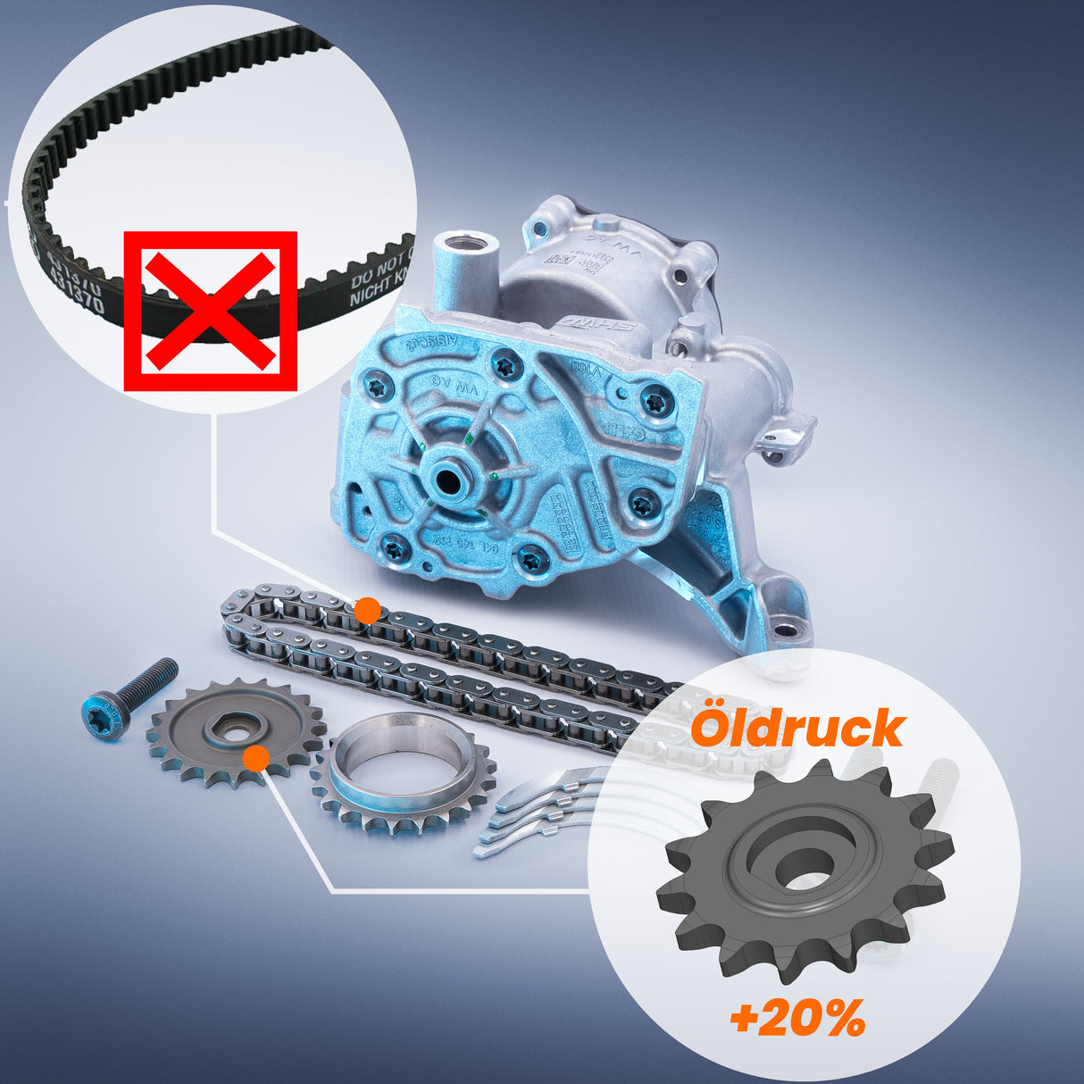 NEW Upgrade Oil Pump + Chain Set for all 2.0 TDI (VW, Audi, Seat, Skoda)